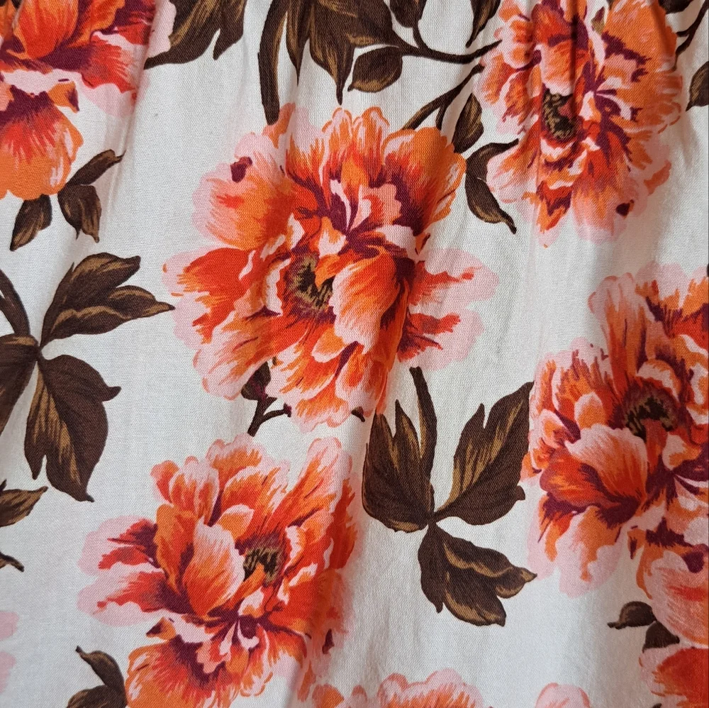 Old Navy Girls Orange Floral Longsleeve Swing Dress Size Large 10-12